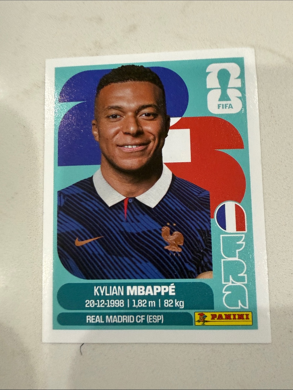 Panini Kylian Mbappé Sticker - Teal Blue Red